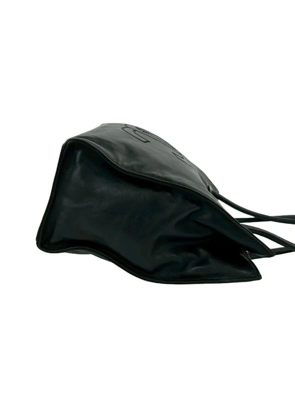 Chanel No 5 Vintage CC Logo Lambskin Leather Tote Black